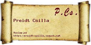 Preidt Csilla névjegykártya